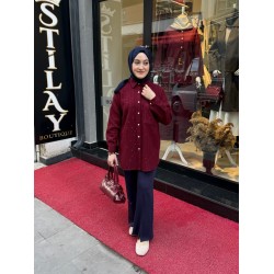 PIRLANTA CHANEL GÖMLEK BORDO