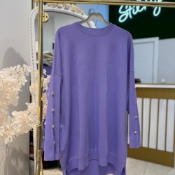 KOLU DÜĞMELİ MERSERİZE TUNİK LİLA