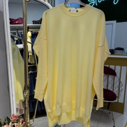 KOLU DÜĞMELİ MERSERİZE TUNİK SOFT SARI