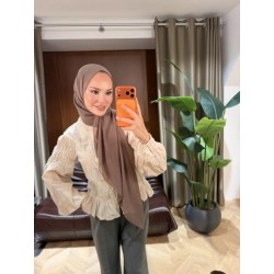 DUBAİ KREP ŞAL BRONZ KAHVE