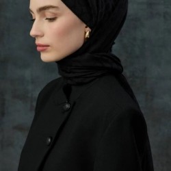 BLOOM DESEN ŞAL SİYAH