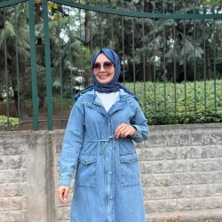KAPŞONLU KOT KAP AÇIK MAVİ
