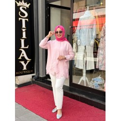 EFSUN GÜPÜRLÜ GÖMLEK SOFT PEMBE