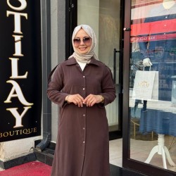 ÇITÇITLI UZUN BOY CUPRA KAP KAHVE
