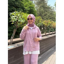KANGURU CEPLİ TENSEL YAZLIK TAKIM GÜL PEMBE 