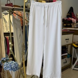 BOL PAÇA TENSEL KOT PANTOLON BEYAZ