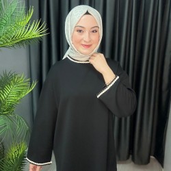 ÖRGÜ DETAYLI SWEAT SİYAH