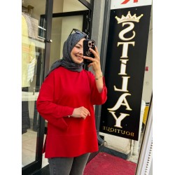 KOLLARI YIRTMAÇLI SWEATSHİRT BEYAZ