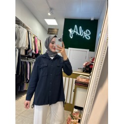 CEPLİ TENSEL GÖMLEK LACİVERT