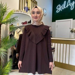 FIRFIRLI TRİKO TUNİK KAHVE
