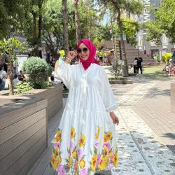 FLORİA ELBİSE BEYAZ