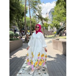 FLORİA ELBİSE BEYAZ