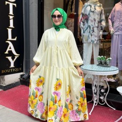 FLORİA ELBİSE SARI