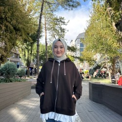 FERMUARLI FIRFIR DETAYLI SWEAT KAHVE