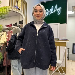 SİMLİ FERMUARLI HIRKA LACİVERT