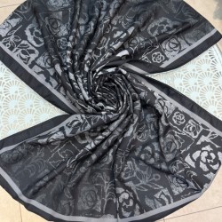 GÜL DESEN DİJİTAL ŞAL SİYAH