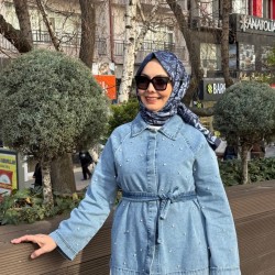 TAŞ DETAYLI DENİM CEKET AÇIK MAVİ 