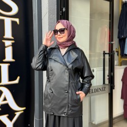 MRW SHADOW LEADHER DERİ TRENÇ SİYAH