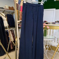 BOL PAÇA TENSEL KOT PANTOLON LACİVERT