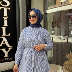 FİSTO ÇİZGİLİ GÖMLEK LACİVERT