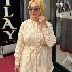 FİSTO ÇİZGİLİ GÖMLEK SARI
