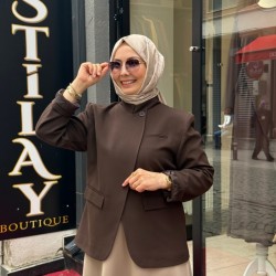 TEK DÜĞMELİ BLAZER CEKET KAHVE