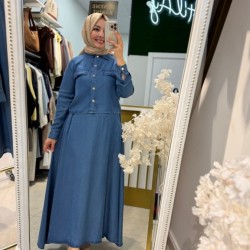 TENSEL ETEKLİ TAKIM KOYU MAVİ
