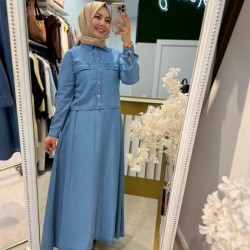 TENSEL ETEKLİ TAKIM AÇIK MAVİ 