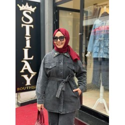 NAKIŞ DETAYLI KOT TAKIM ANTRASİT