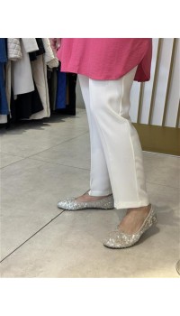 ADRİANA İPEK KREP PANTOLON BEYAZ