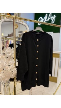 BASİC MERSERİZE HIRKA SİYAH