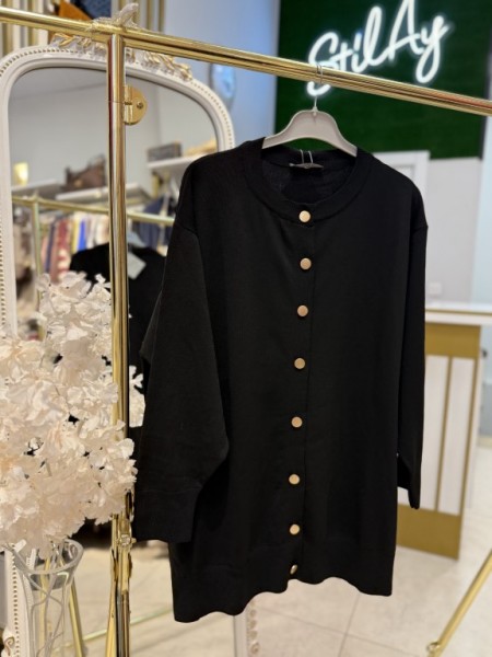 BASİC MERSERİZE HIRKA SİYAH