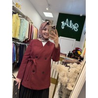 BAĞLAMALI BLAZER CEKET BORDO 