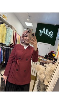 BAĞLAMALI BLAZER CEKET BORDO 