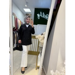 BAĞLAMALI BLAZER CEKET SİYAH 