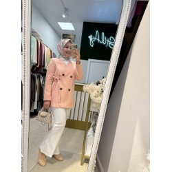 BAĞLAMALI BLAZER CEKET PUDRA 