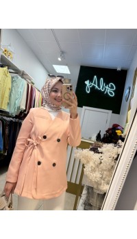 BAĞLAMALI BLAZER CEKET PUDRA 