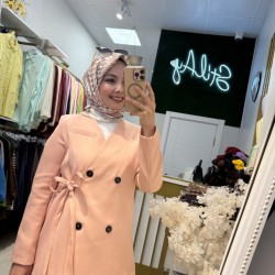 BAĞLAMALI BLAZER CEKET PUDRA 