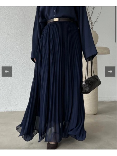 ŞİFON ETEK LACİVERT