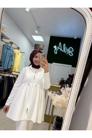 BELDEN PİLİSELİ KAP BEYAZ