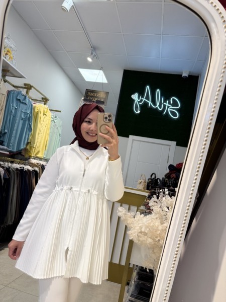 BELDEN PİLİSELİ KAP BEYAZ