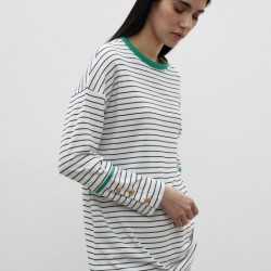 MRW ÇİZGİLİ SWEAT YEŞİL