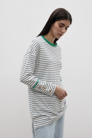 MRW ÇİZGİLİ SWEAT YEŞİL