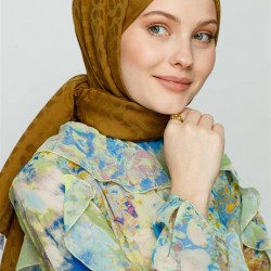PAS YEŞİLİ BLOOM DESEN ŞAL 
