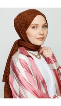 ÇİKOLATA KAHVE BLOOM DESEN ŞAL 