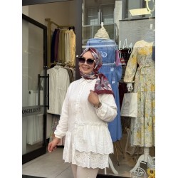 BRODE KAT DETAYLI GÖMLEK BEYAZ