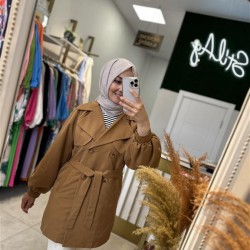 BALON KOL KISA TRENÇKOT TABA