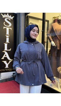 KAPŞONLU MODAL GİY ÇIK KAP İNDİGO