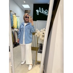 TENSEL BOL PANTOLON BEYAZ