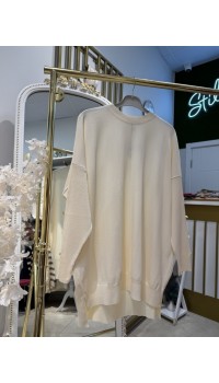KOLU DÜĞMELİ MERSERİZE TUNİK EKRU